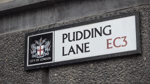 Pudding Lane sign Great Fire of London