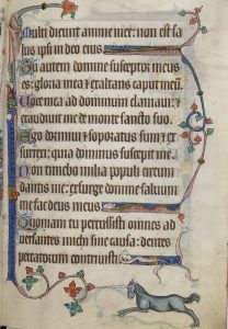 Unicorn manuscript Luttrell Psalter British Library