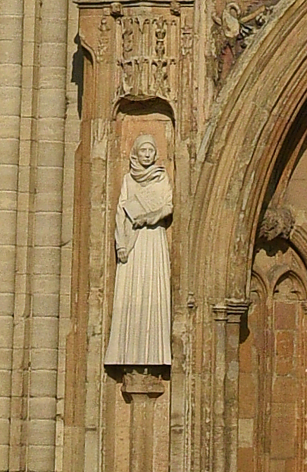 Statue of Julian of Norwich outside Norwich Cathedral